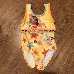 Disney Moana Yellow Tropical Swimsuit Toddler 3